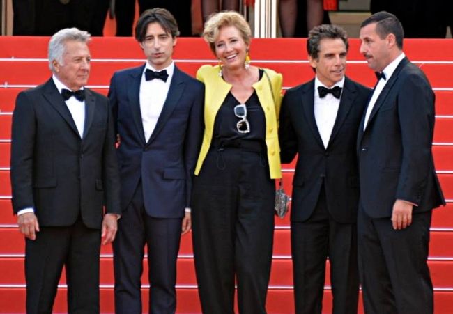 (From l to r) Dustin Hoffman, Noah Baumbach, Emma Thompson, Ben Stiller, and Adam Sandler seen at the Cannes Film Festival in 2017 (Georges Biard / Wikimedia / CC BY-SA 3.0) (From l to r) Dustin Hoffman, Noah Baumbach, Emma Thompson, Ben Stiller, and Adam Sandler seen at the Cannes Film Festival in 2017